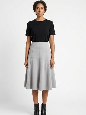 34 ZARA Faux Suede Flared Mini Skirt | Soft Gray | Y2K Style Size XS